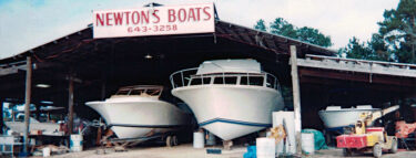 Early Reef Divers' boat under construction at the Newton shipyard
